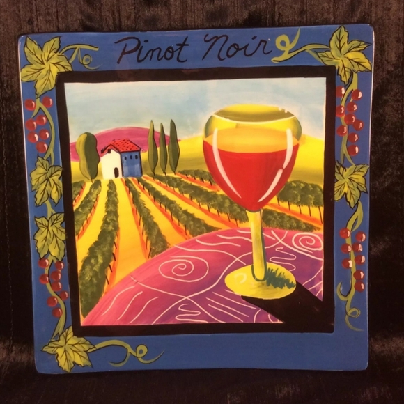 Naylor Designs Decorative Hanging Wall Plates Wine Vineyard Set Of 4 Vibrant Hue - Picture 3 of 5